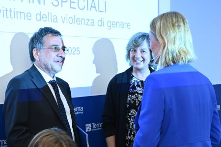 Al centro Chantal Hamende, Direttore Esecutivo della Fondazione Terna con il Direttore Generale Francesco Salerni e Isabella Rusconi, Direttore della Fondazione Le Stelle di Marisa.
